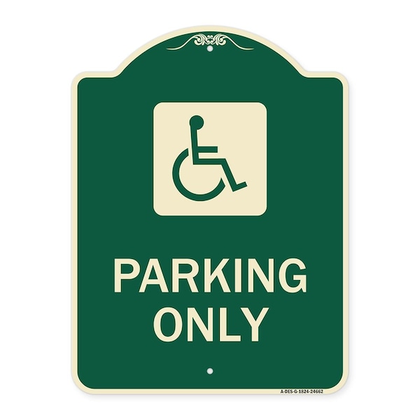 ADA Compliant Parking AccessibleHeavy-Gauge Aluminum Architectural Sign, 24" x 18", G-1824-24662